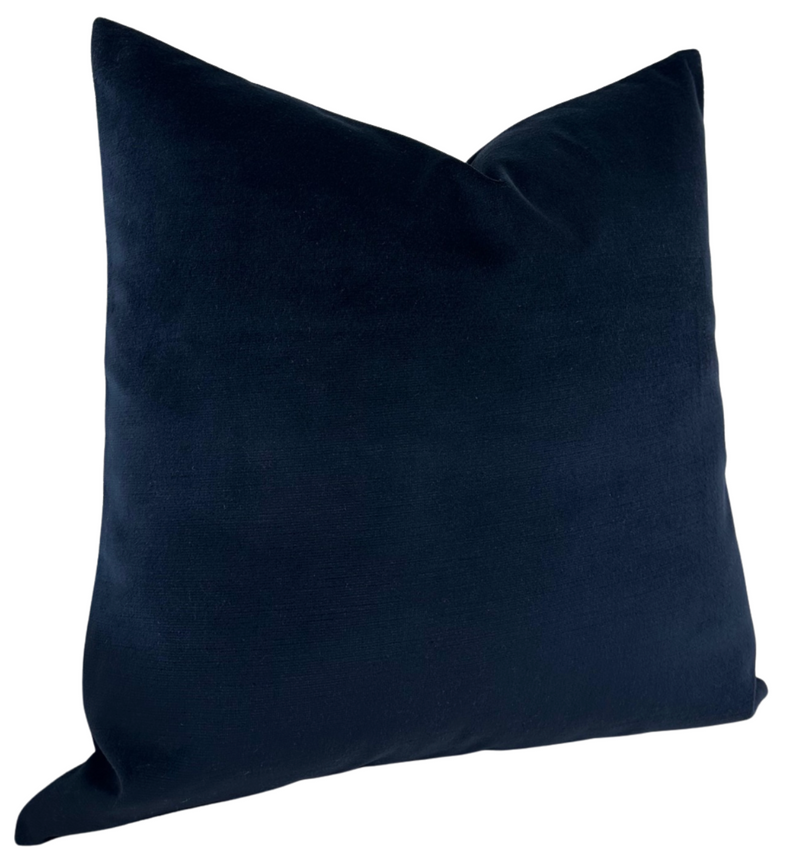 Velvet Pillow Cover in Navy Blue
