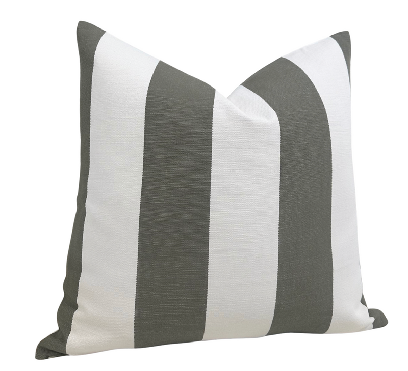 Go To Stripe Pillow Cover in Olive, Perennials Textiles