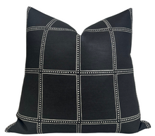 Ponte Pillow Cover in Black, Designer Pillows