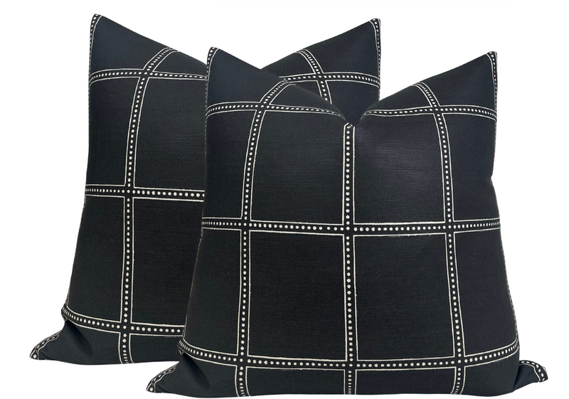 Ponte Pillow Cover in Black, Designer Pillows