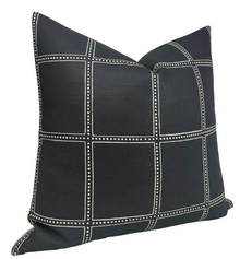 Ponte Pillow Cover in Black, Designer Pillows