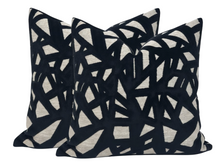 Abstract Velvet Pillow Cover in Black, Kravet Woven Textiles