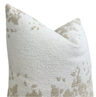 Dappled Stripe Pillow Cover in Oyster, Indoor Outdoor Pillow, Holly Hunt Textiles