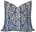 Les Touches Velvet Pillow Cover in Blue
