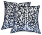 Les Touches Velvet Pillow Cover in Blue
