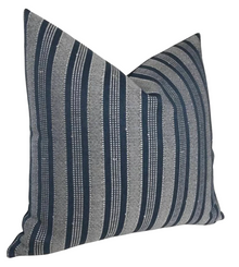 Amida Pillow Cover in White on Indigo, Peter Dunham Textiles