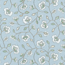 Ready to Ship, 22x22 Chelsea Floral Pillow Cover in Blue and Green With Self Welt