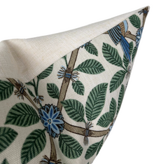 Ready to Ship, 16x16 Bamboo Bird Pillow Cover in Aqua Blue