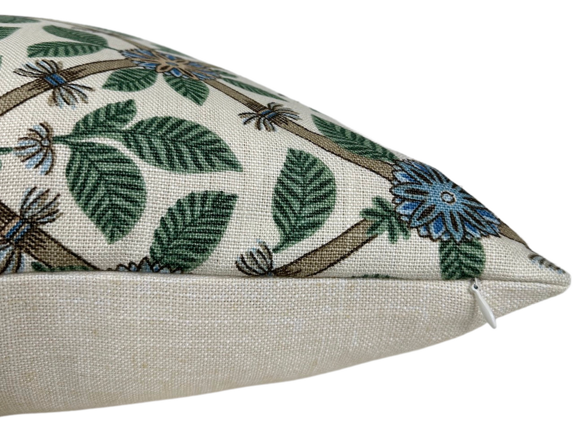 Ready to Ship, 16x16 Bamboo Bird Pillow Cover in Aqua Blue