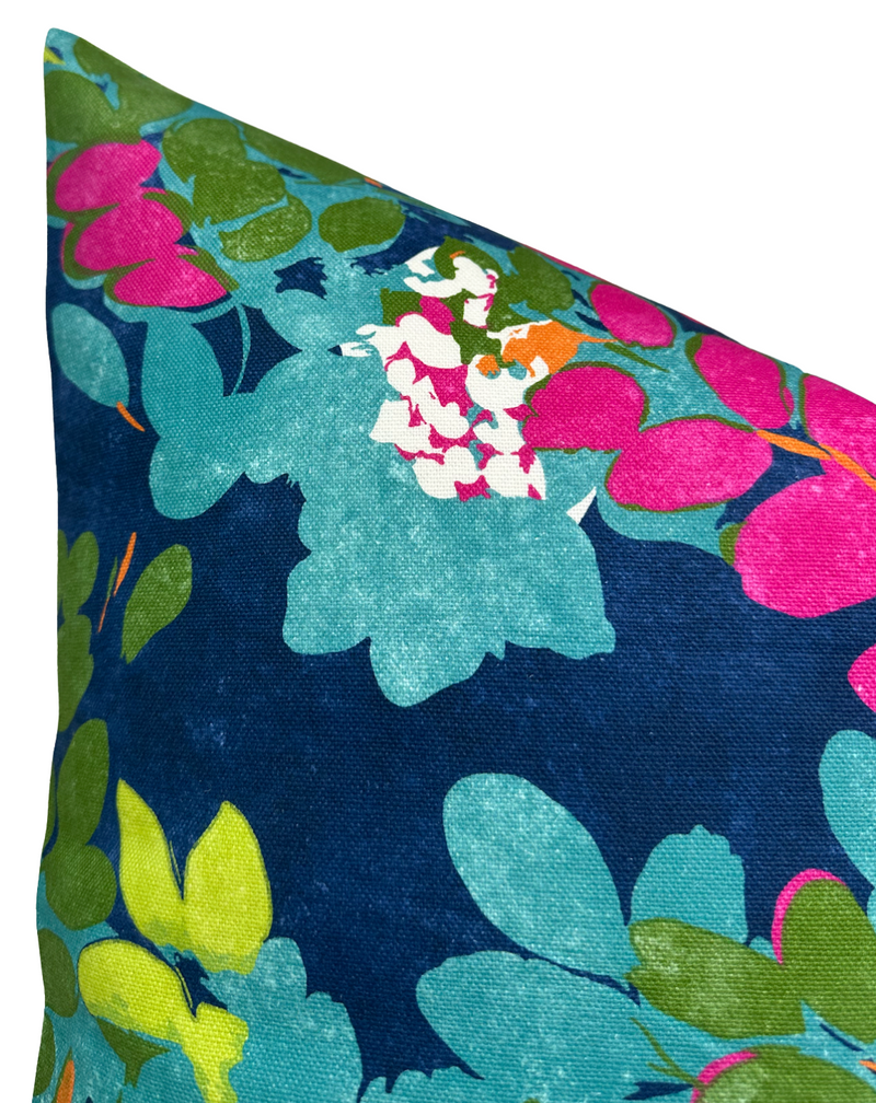 Central Park Pillow Cover in Navy and Pink, Thibaut Pillows
