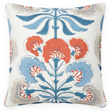 Ready to Ship, 18x18 Tybee Pillow Cover in Coral and Blue With Self Welt