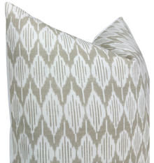 Balin Ikat Pillow Cover in Beige, Thibaut Pillows