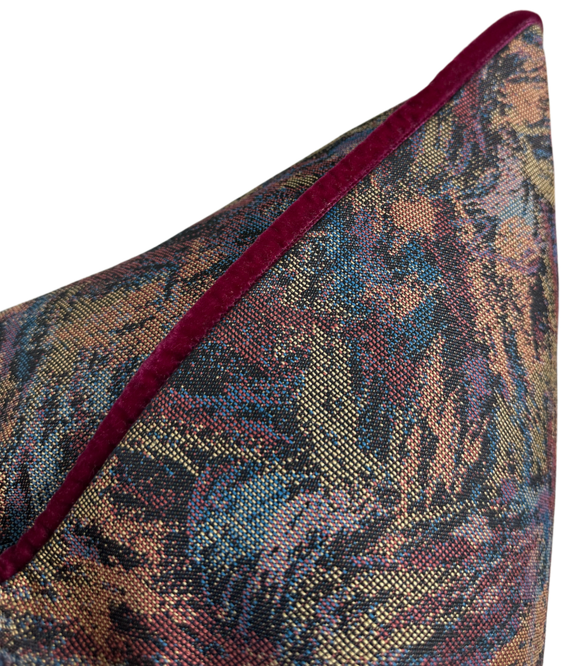 Ready to Ship, 22x22 Atelier Pillow Cover in Bordeaux with Welt