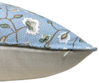 Ready to Ship, 22x22 Chelsea Floral Pillow Cover in Blue and Green With Self Welt