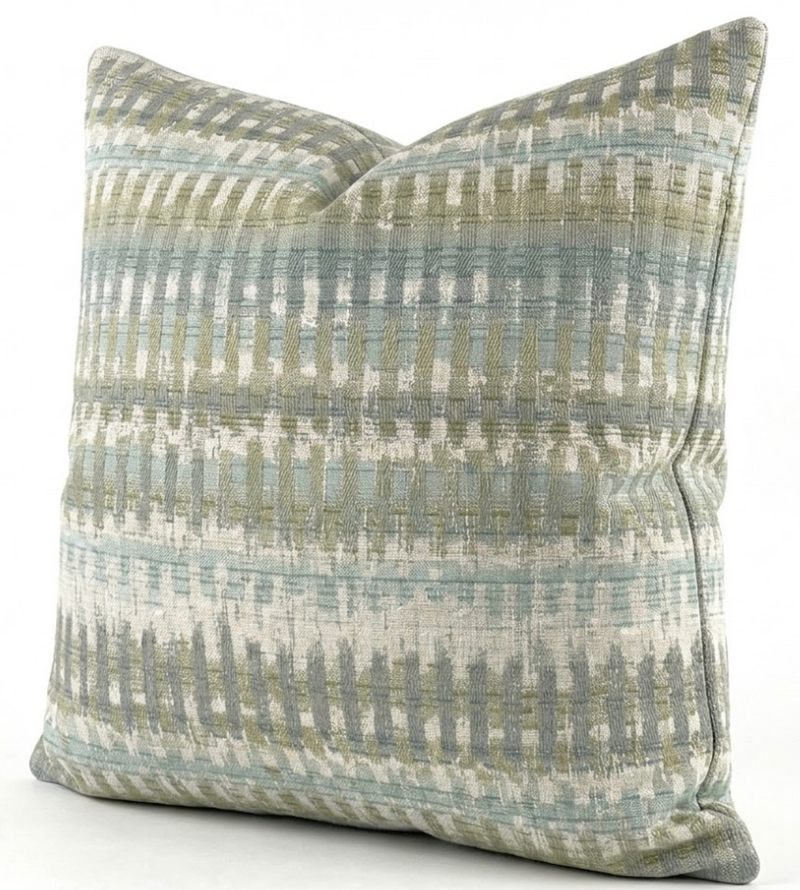 Mosaic Weave Pillow Cover in Seaglass, Indoor Outdoor Pillow