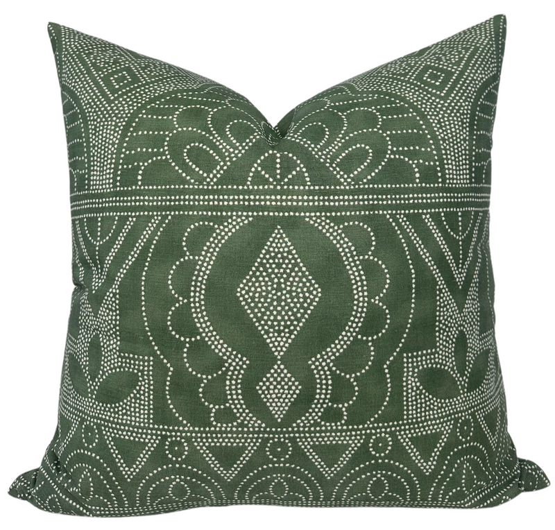 Ready to Ship, 20x20 Medinas Pillow Cover in Green, Thibaut Pillows