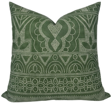 Ready to Ship, 20x20 Medinas Pillow Cover in Green, Thibaut Pillows