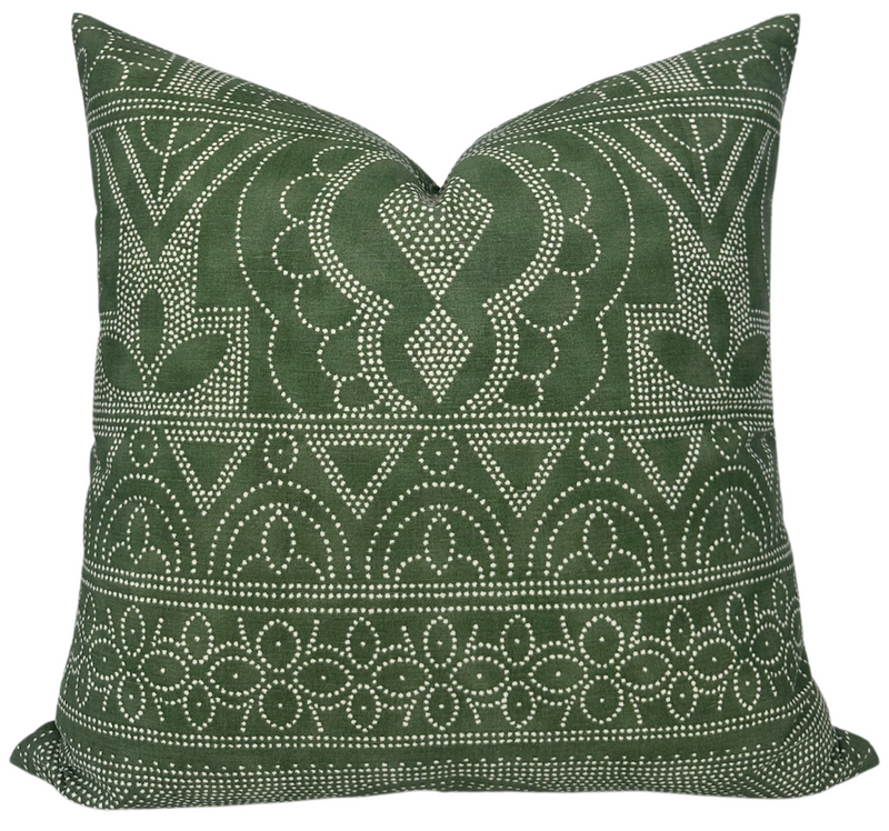 Ready to Ship, 20x20 Medinas Pillow Cover in Green, Thibaut Pillows