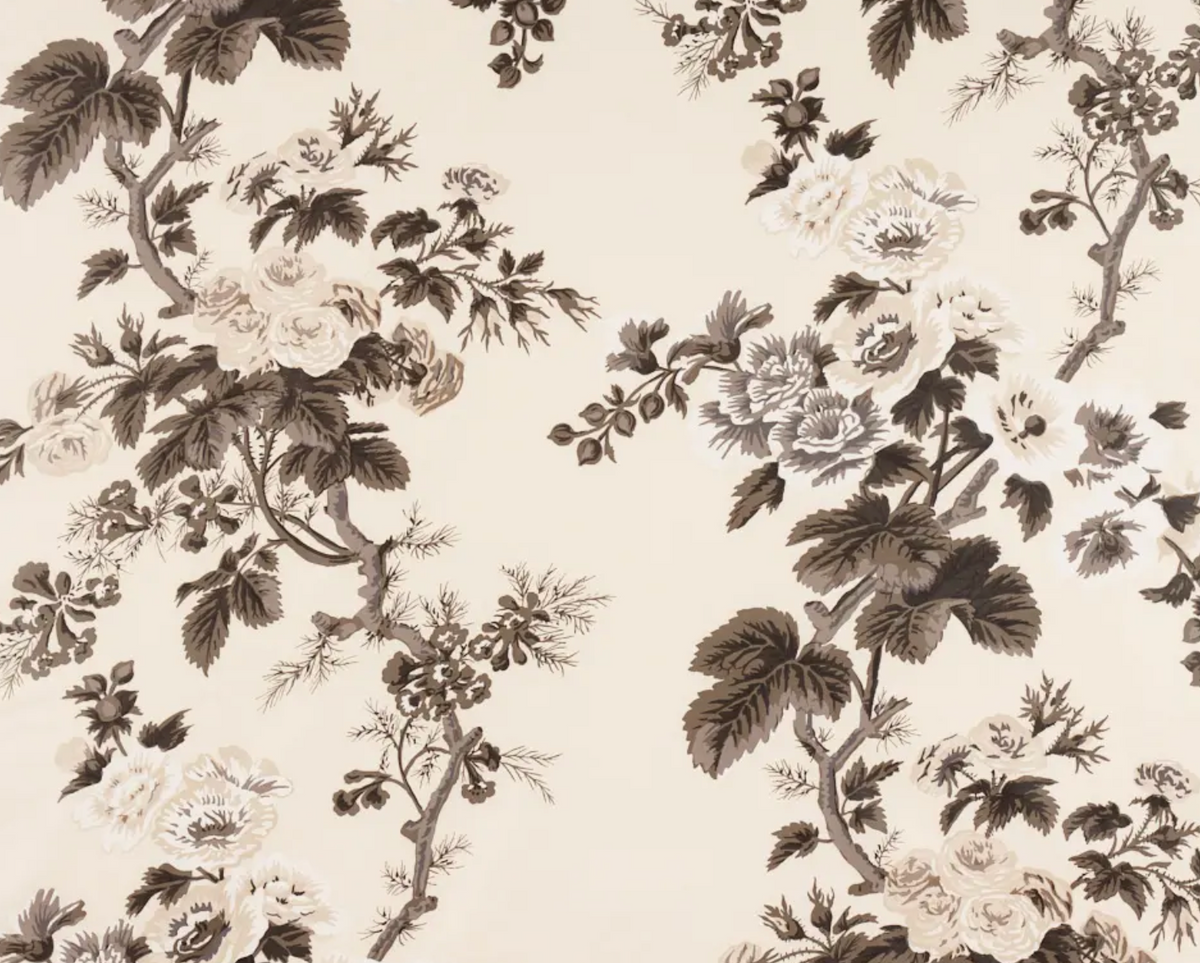 Ready to Ship, 20x20 Pyne Hollyhock Pillow Cover in Charcoal