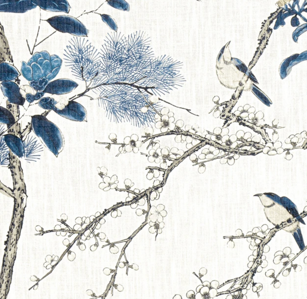 Ready to Ship, 24x24 Katsura Floral Pillow Cover in Blue
