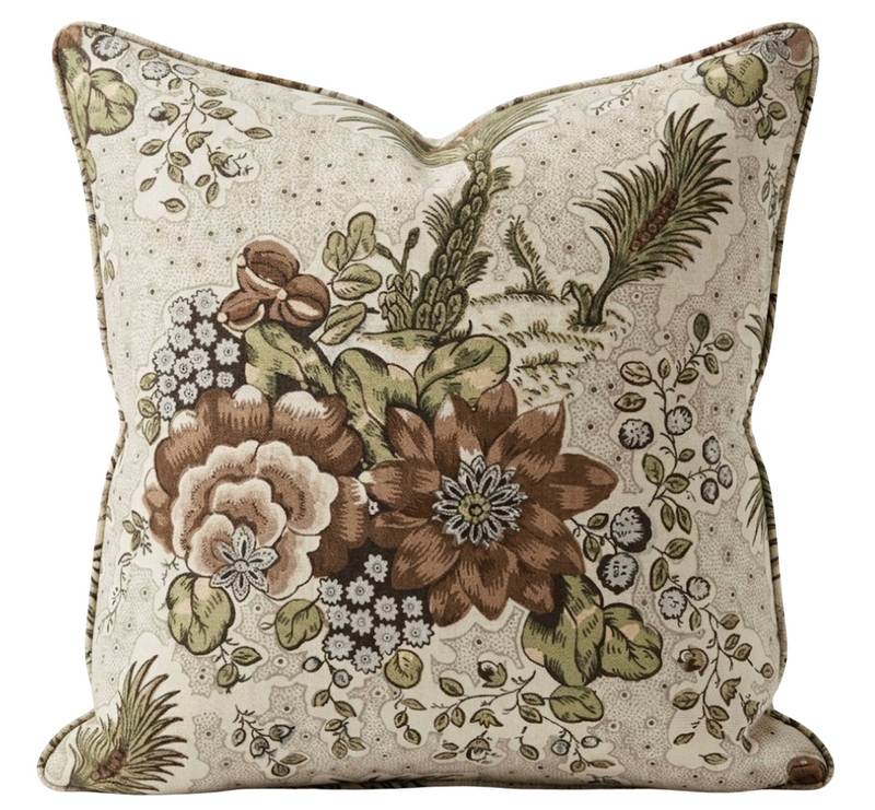 Drexel Hill Floral Pillow Cover in Brown, Thibaut Pillows