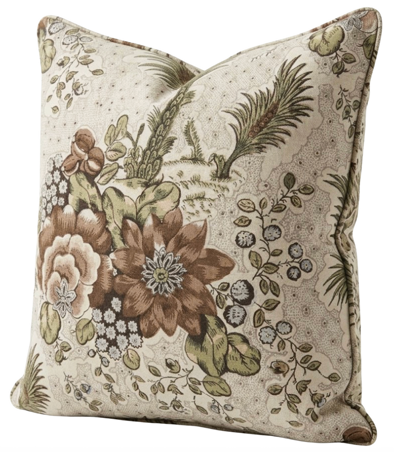 Drexel Hill Floral Pillow Cover in Brown, Thibaut Pillows