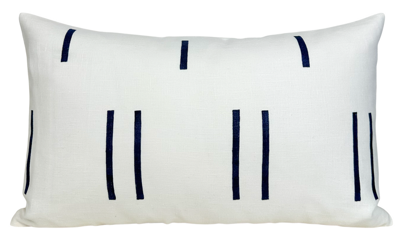 Oaxaca Linen Pillow Cover in Navy, Schumacher Textiles