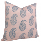 Ready to Ship, 22x22, Kashmir Paisley Pillow Cover in Pink and Blue, Peter Dunham Designer Fabrics
