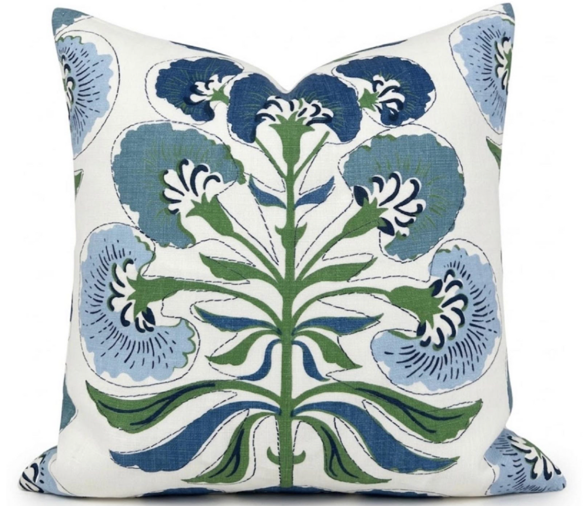 Ready to Ship, 24x24 Tybee Tree Pillow Cover in Blue Green, Thibaut Pillows