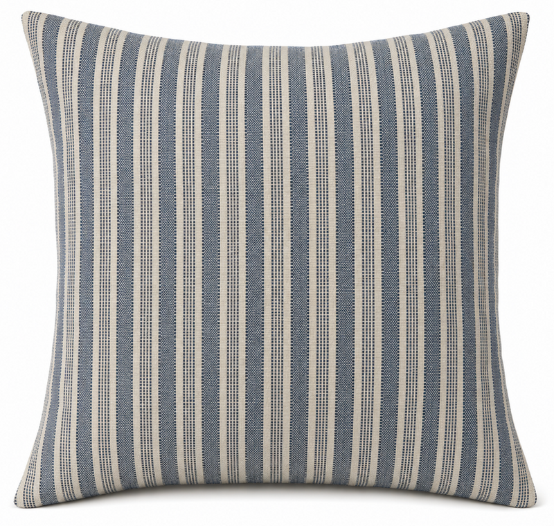 Amida Pillow Cover in Indigo On Natural, Peter Dunham Textiles