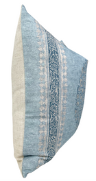 Chappana slate blue floral pillow cover, pattern detail