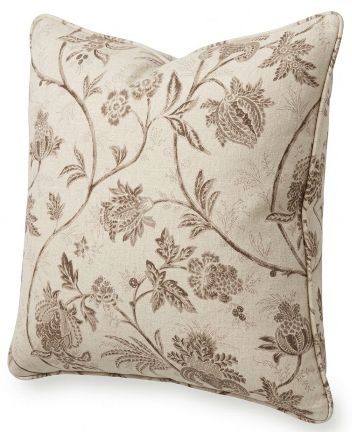 Chinoiserie Vine Pillow Cover in Neutral Brown, Schumacher Textiles
