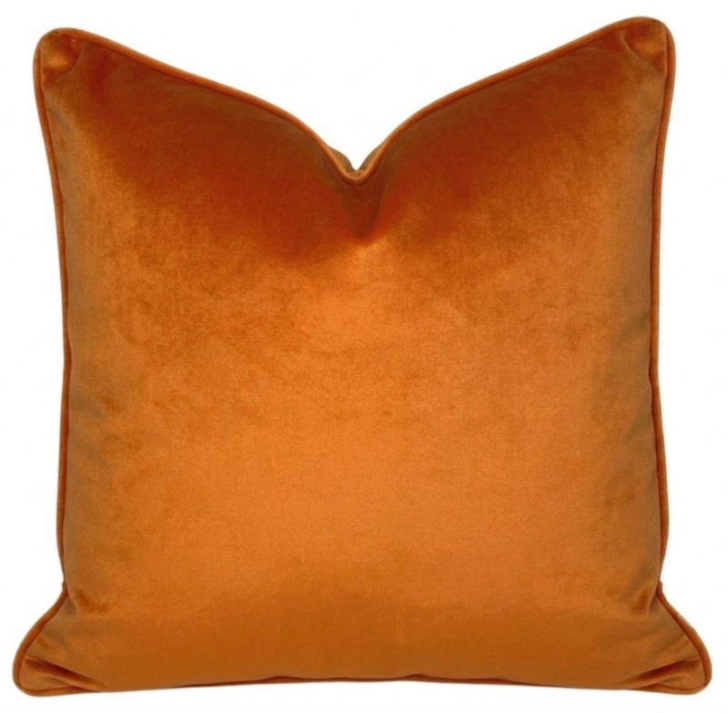 Orange Velvet Pillow Cover