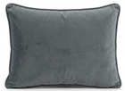 Empress Velvet Pillow Cover in Pewter by Schumacher, dark grey velvet, front view