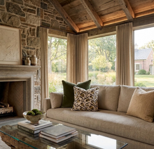 Thistle Vine Pillow Cover in Black and Gold, Schumacher Textiles