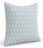 Chloe spa blue linen pillow cover detail