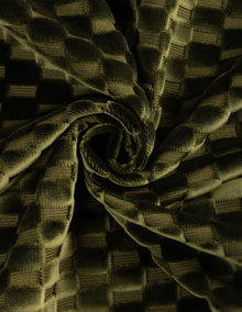 Marlow Cut Velvet Pillow Cover in Moss