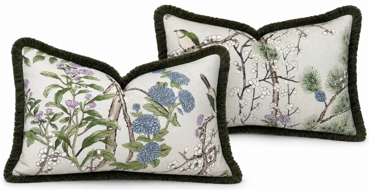 12x20, Katsura Floral Pillow Cover in Lavender Natural