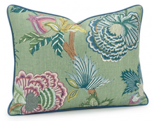 Indienne Jacobean Pillow Cover in Green, Thibaut Pillows