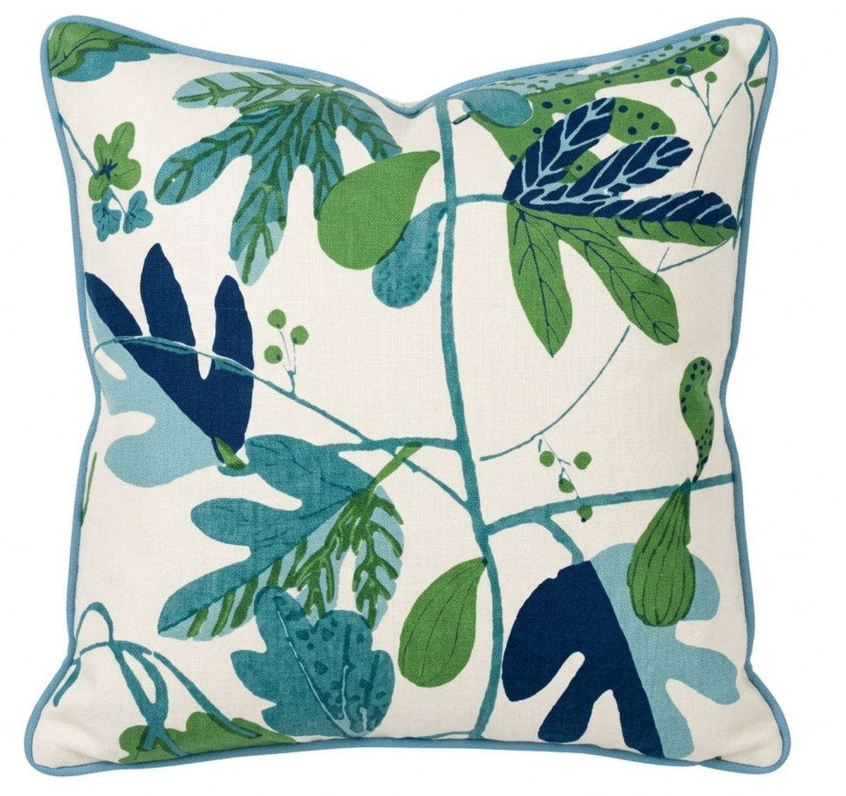 Thibaut Matisse Leaf pillow cover in blue green, 22x22