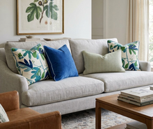Matisse Leaf blue green pillow cover styled