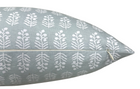 Chloe spa blue pillow cover styled with coordinating pillows