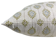 Bombay moss green pillow cover close-up