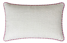 Montauk woven pillow cover in natural with contrast trim
