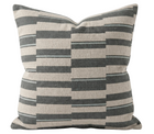 Huron woven stripe pillow cover in denim blue