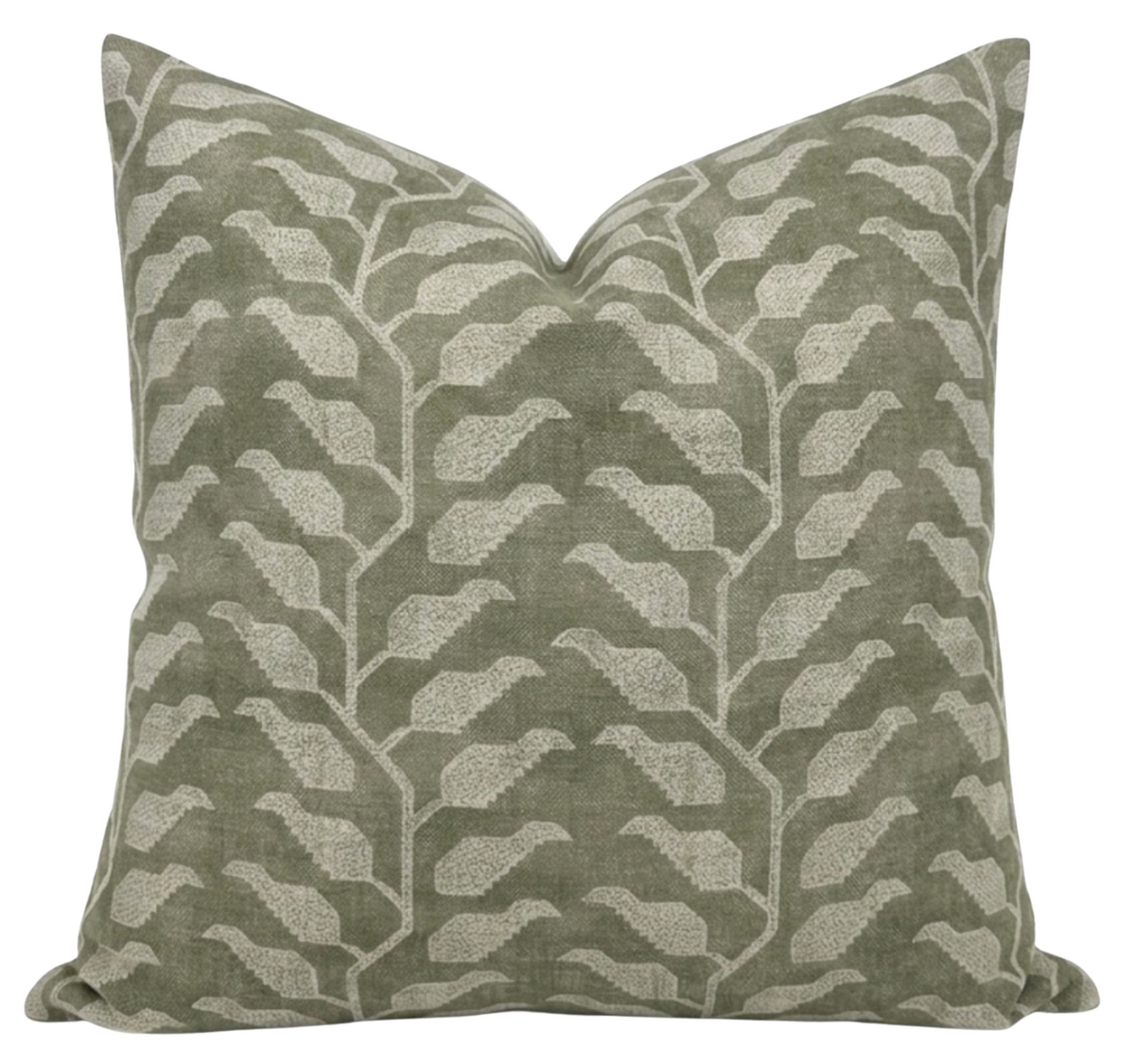 Folio Pillow Cover in Olive Green, Susan Connor Textiles, front view