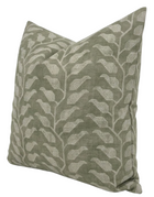 Folio Pillow Cover in Olive Green, printed linen pattern detail