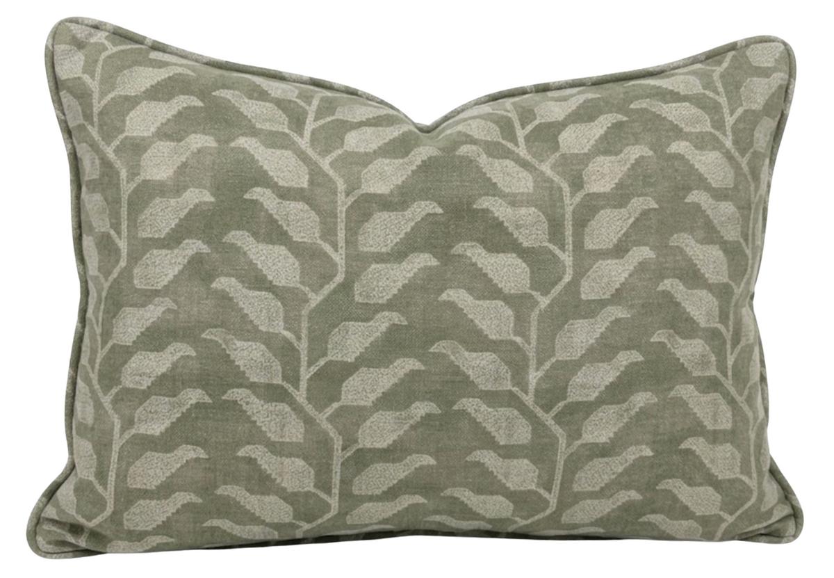Folio Pillow Cover in Olive Green, angled view