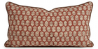 Tulsi Floral Pillow Cover in Saffron, close-up of block printed floral