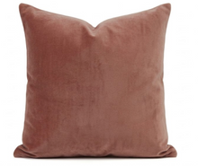 Rosewood Velvet Pillow Cover styled on a sofa